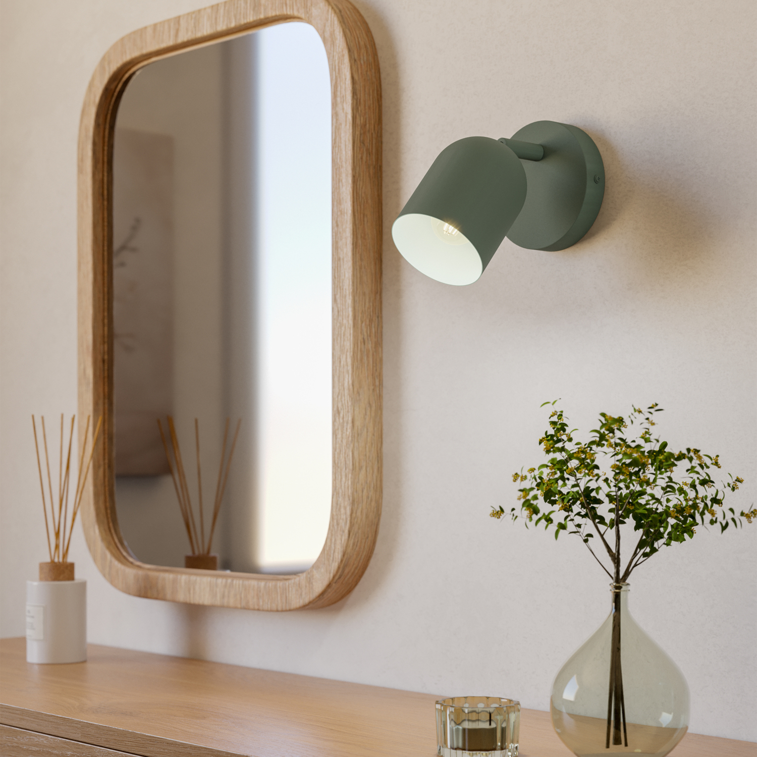 Eglo Tilston Steel Minimalist Single Wall Spotlight Green - Green