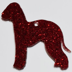 Glitter Bedlington Terrier Christmas Decoration