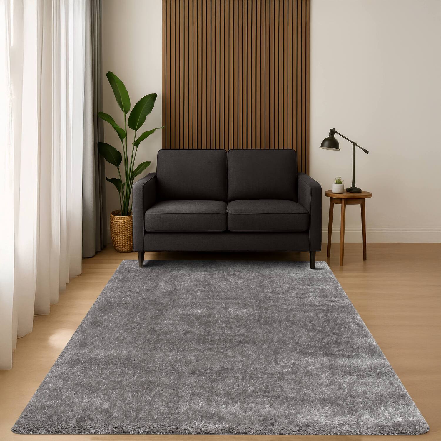 Soft Sumptuous Rug - Silver / 100cm