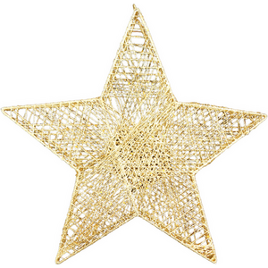 Large Hanging Glitter Star Gold