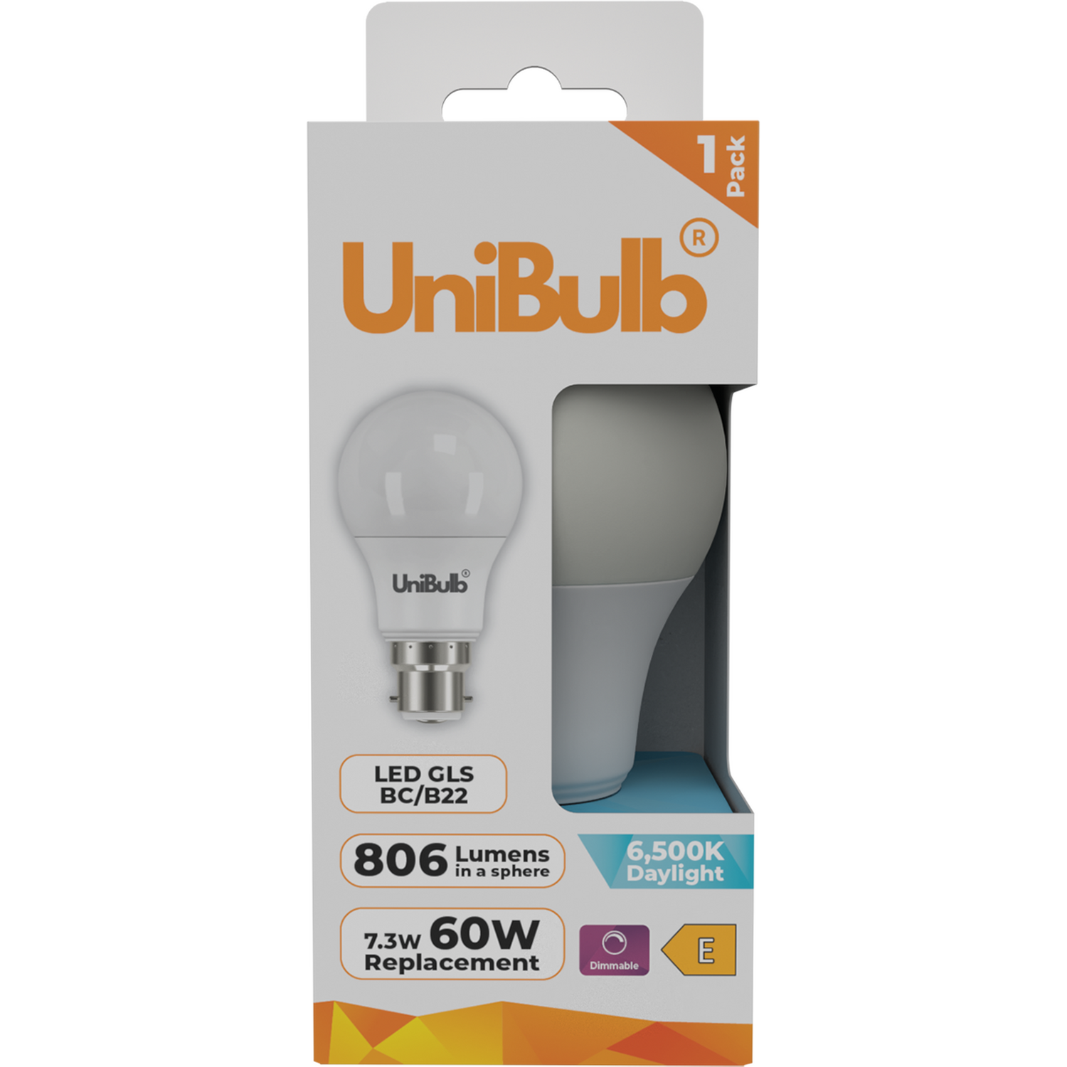Image of UniBulb LED GLS B22 806lm 6500K&hellip;