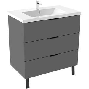 800mm Vanity Unit Basin Resin Sink 3 Drawer grey