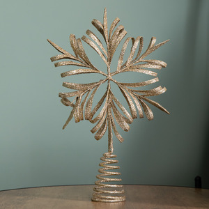 Antique Gold Snowflake Christmas Tree Topper