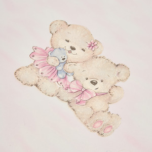 Non-Pasted Non-Woven 3D Embossed Wallpaper Roll with Teddy Bear Pattern