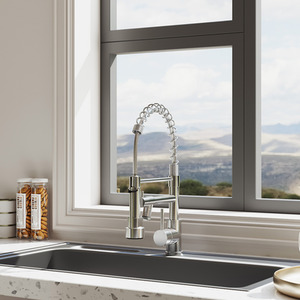Dual Spout Swivel Kitchen Tap with LED Light