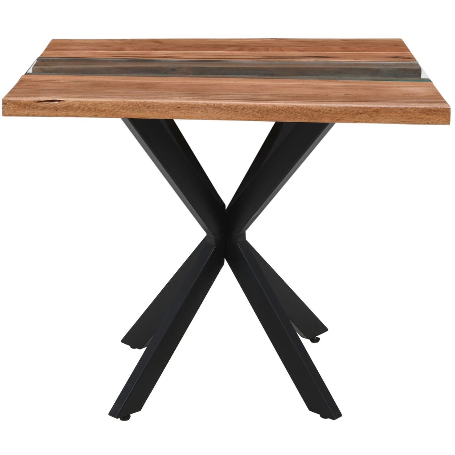 Live Edge Square River Dining Table - Brown