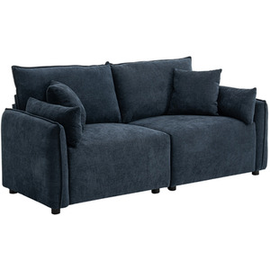 2-Seater Chenille Upholstered Sofa with Scatter Cushions