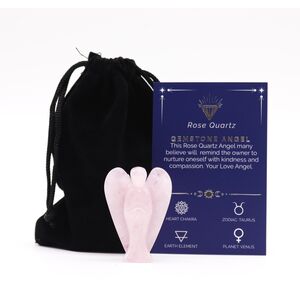 50mm Handcrafted Rose Quartz Angel Figurine