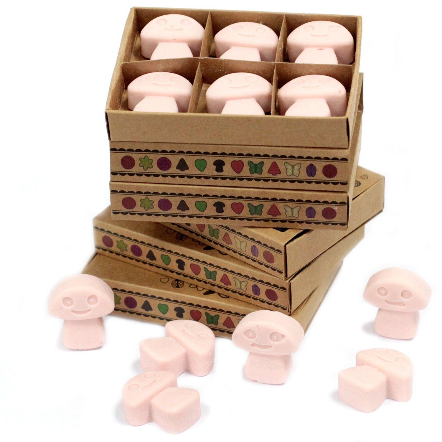 Box of 6 Wax Melts Dark Sandalwood - Pink