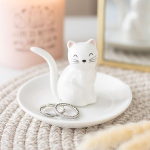 Ceramic Cat Trinket Dish, Jewellery Holder
