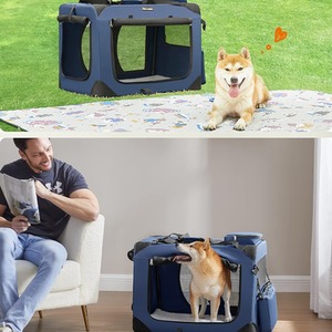 Foldable Pet Carrier Bag, Portable Cat Dog Carrier, Dark Blue
