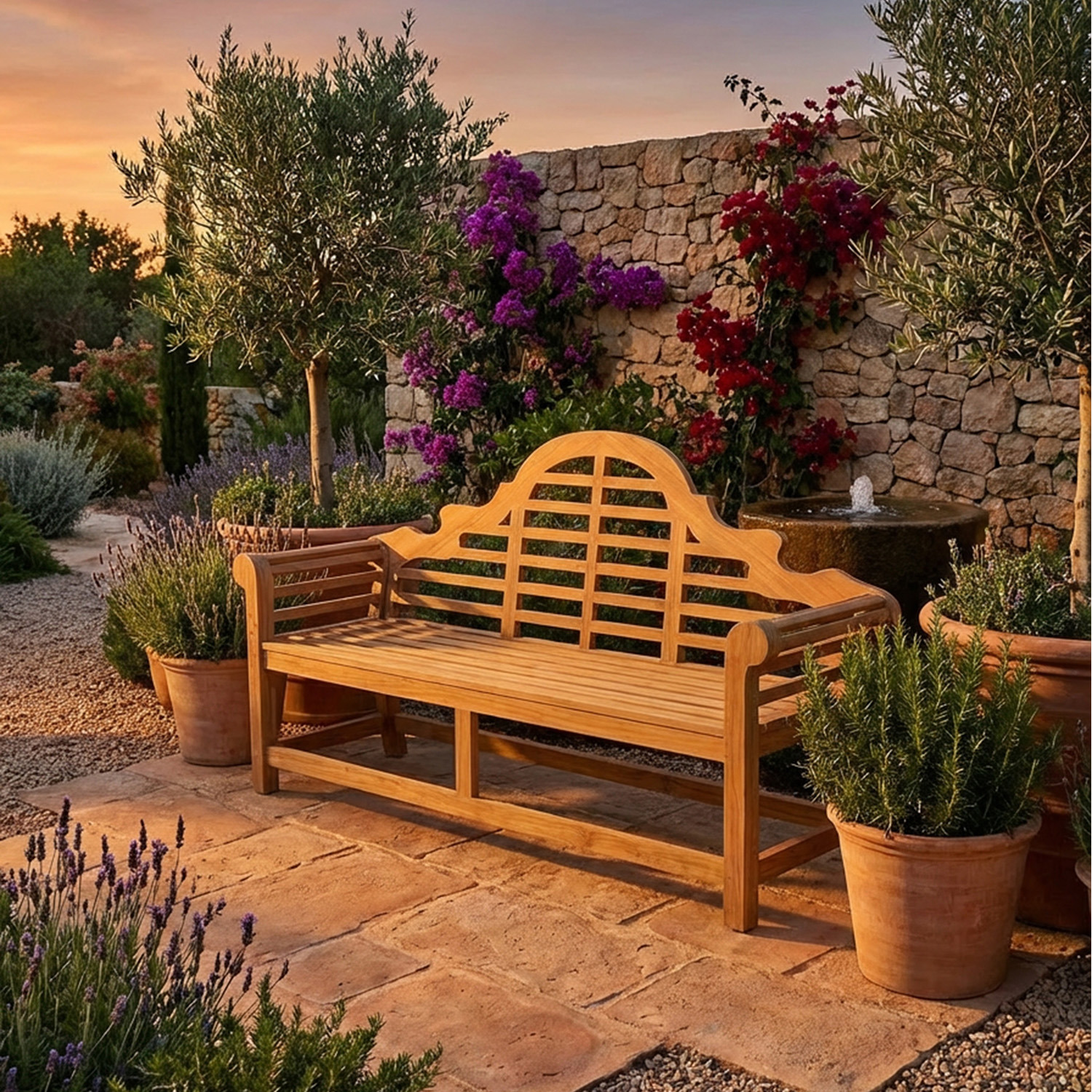 Royalcraft Ciara 3-seater Wooden Garden Bench - Natural Wood