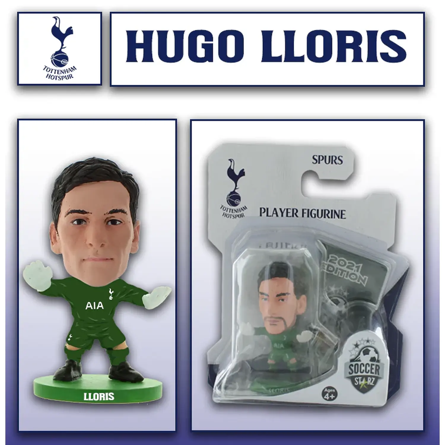 SoccerStarz Spurs Hugo Lloris - Home Kit Classic 5cm Figure - Green