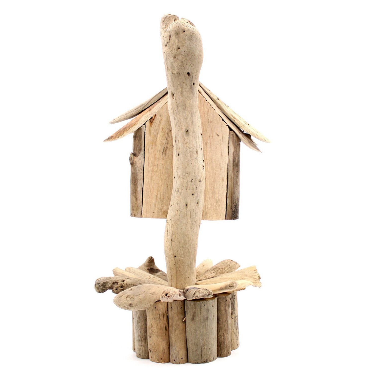 Image of Handmade Recycled Driftwood Birdhouse on Stand&hellip;