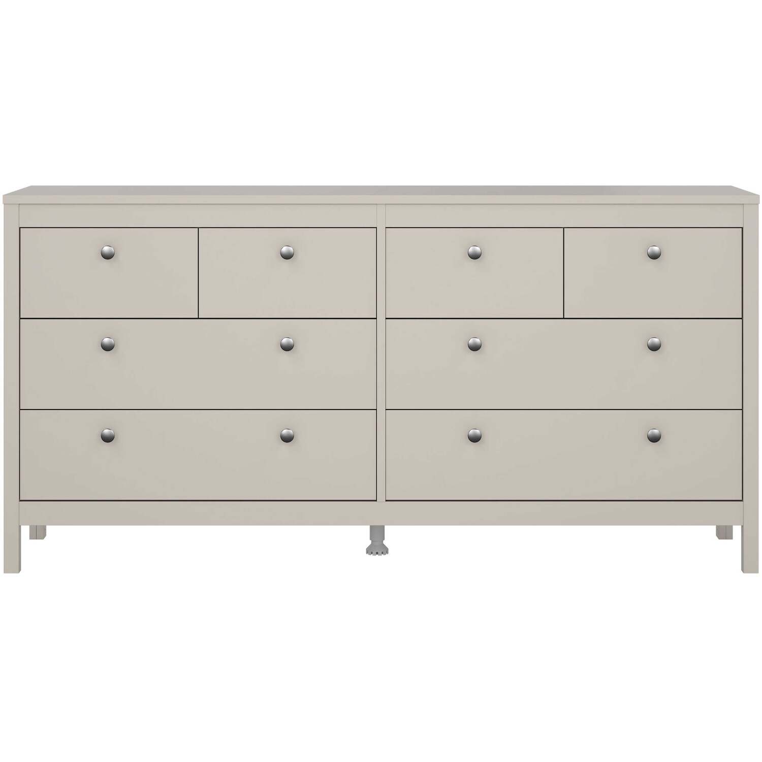 Gossmere 8-Drawer Chest, Cream Cashmere Finish, Scandinavian Double Dresser - Cream