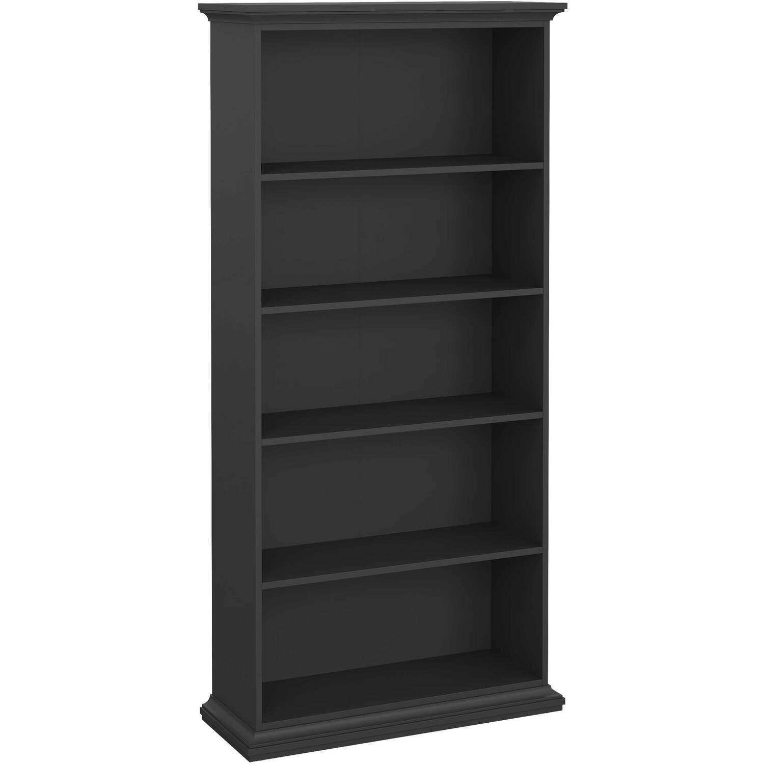 Osaka Farmhouse Tall Dark Grey Wooden Bookcase - Grey