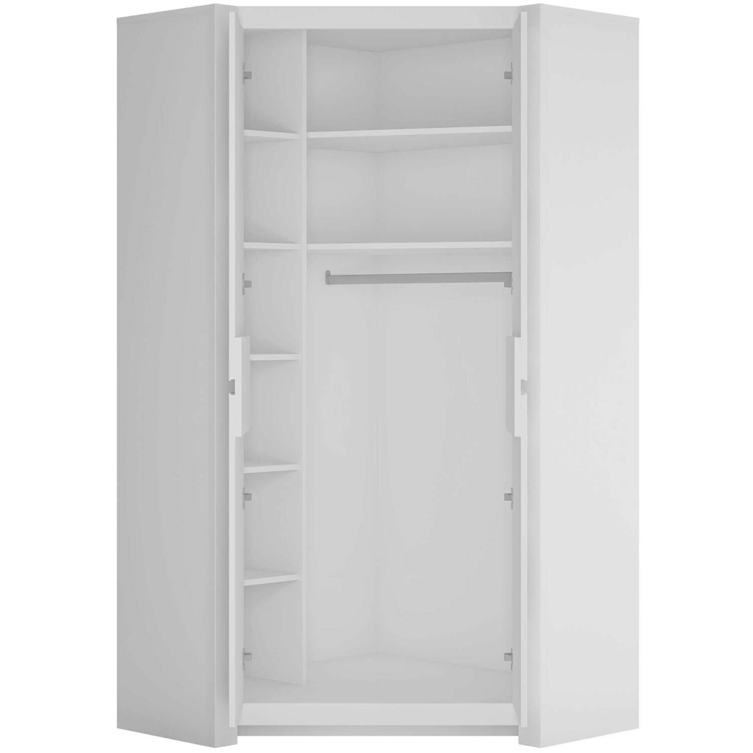 Wyld Haus Vienna Corner Wardrobe 2 Door Alpine White Gloss - White