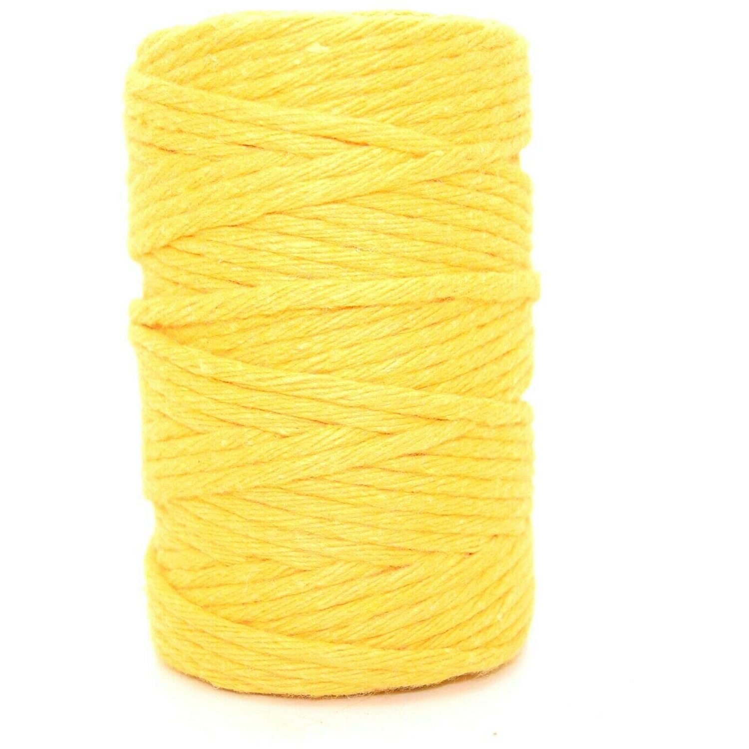 Premium Red Macrame Cord Twine 3mm x 50m Natural Cotton Craft Rope Reel - Yellow / 3mm / 50mm
