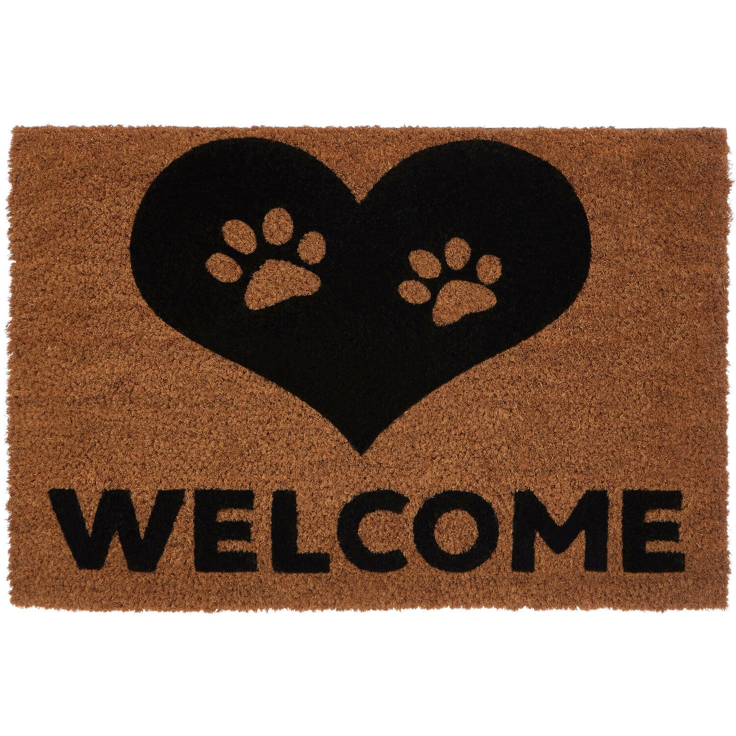 Orsina Filta Paw Heart Doormat in Natural | Size: 100 cm diameter