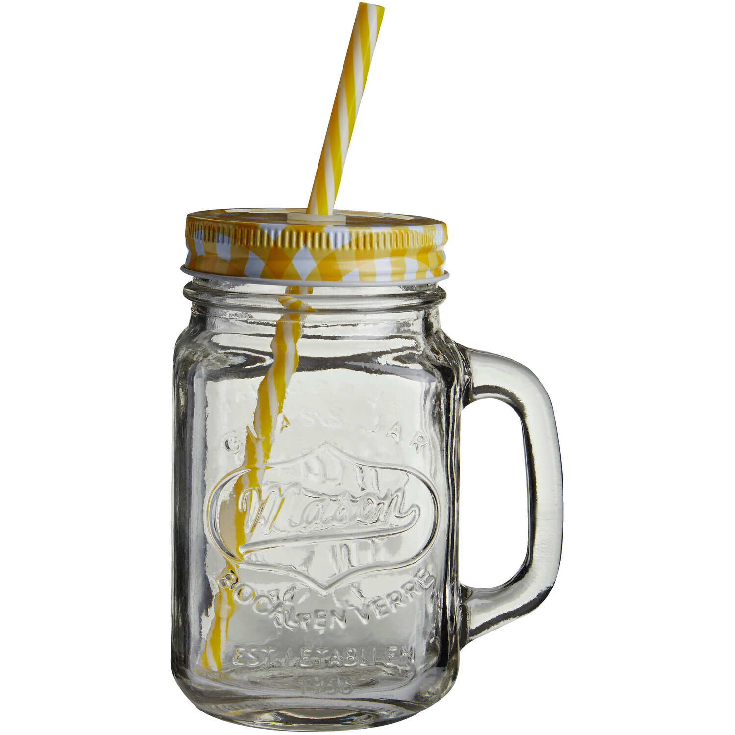 Image of Bocal Embossed Mason Square Jar Mug&hellip;