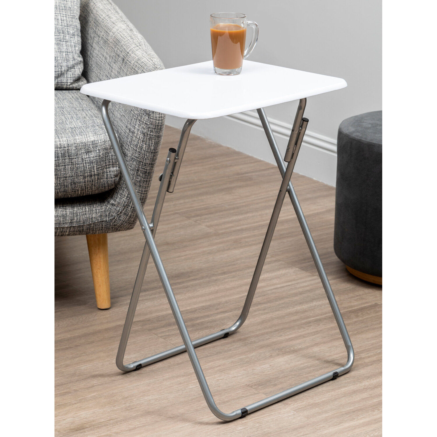 Bernie Folding Table With White Top - White
