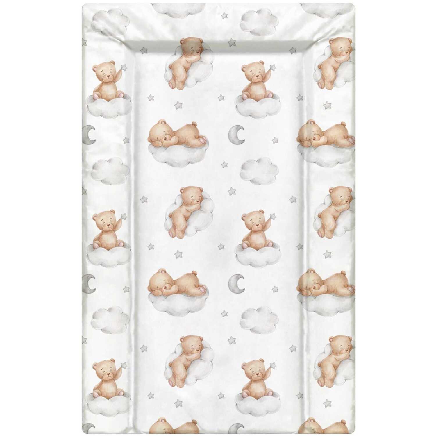 My Little Dreamer Deluxe Baby Changing Mat ¿ Brown Bears Sleeping On Clouds - Brown, Grey
