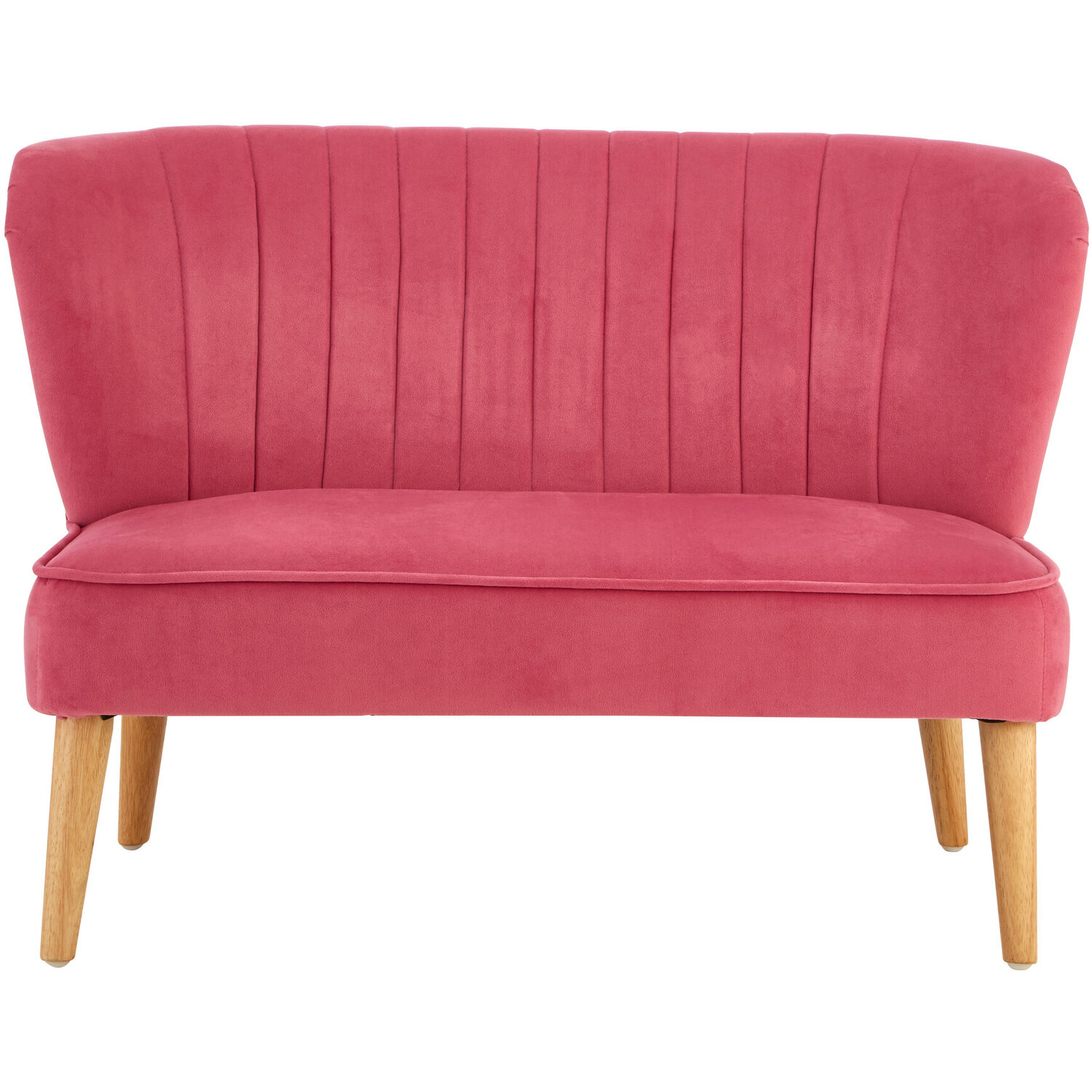 Interiors By Premier Housewares Childrens 2 Seat Sofa Pink Velvet, Pink