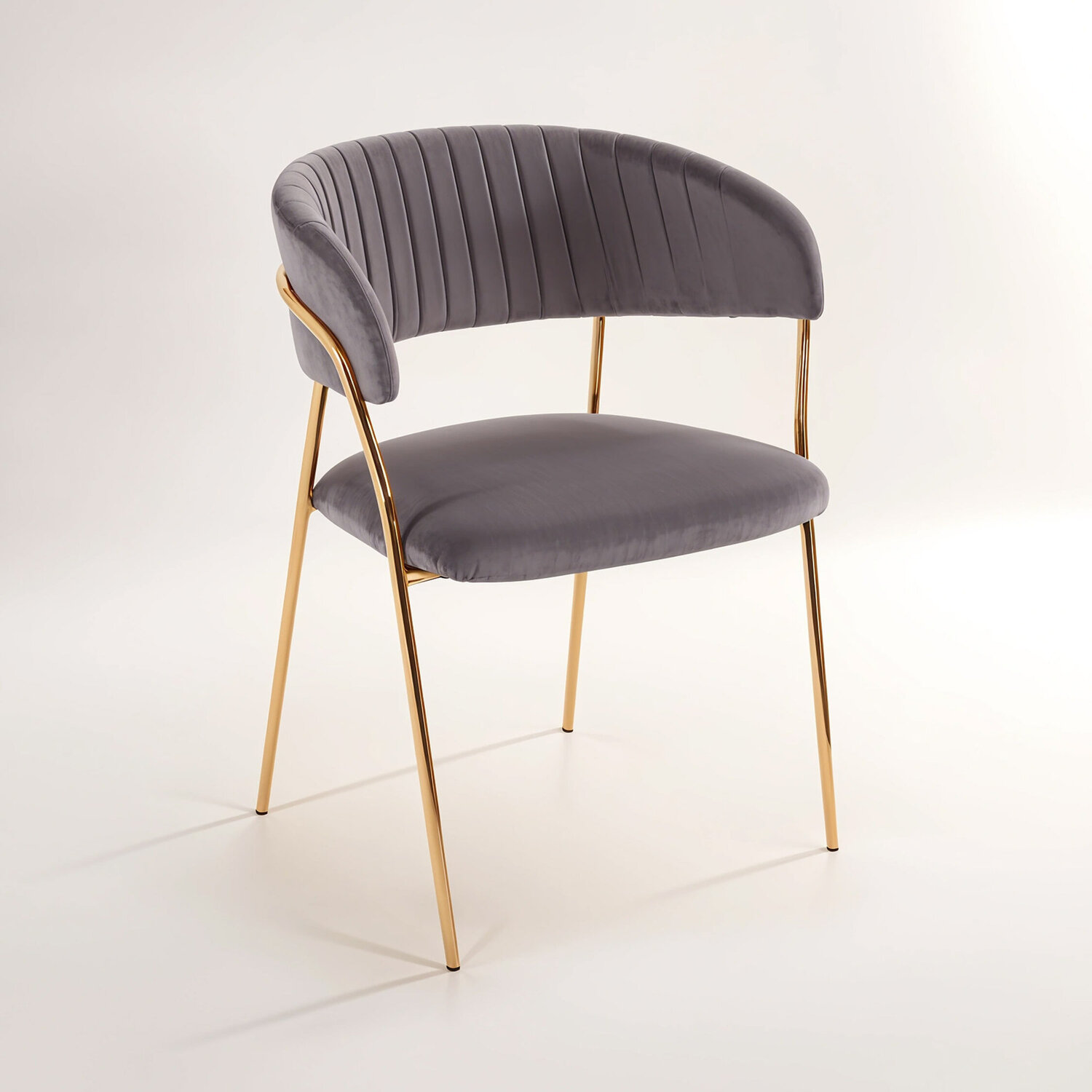 Tamzin Mink Velvet Channel Tufted Dining Chair - Brown