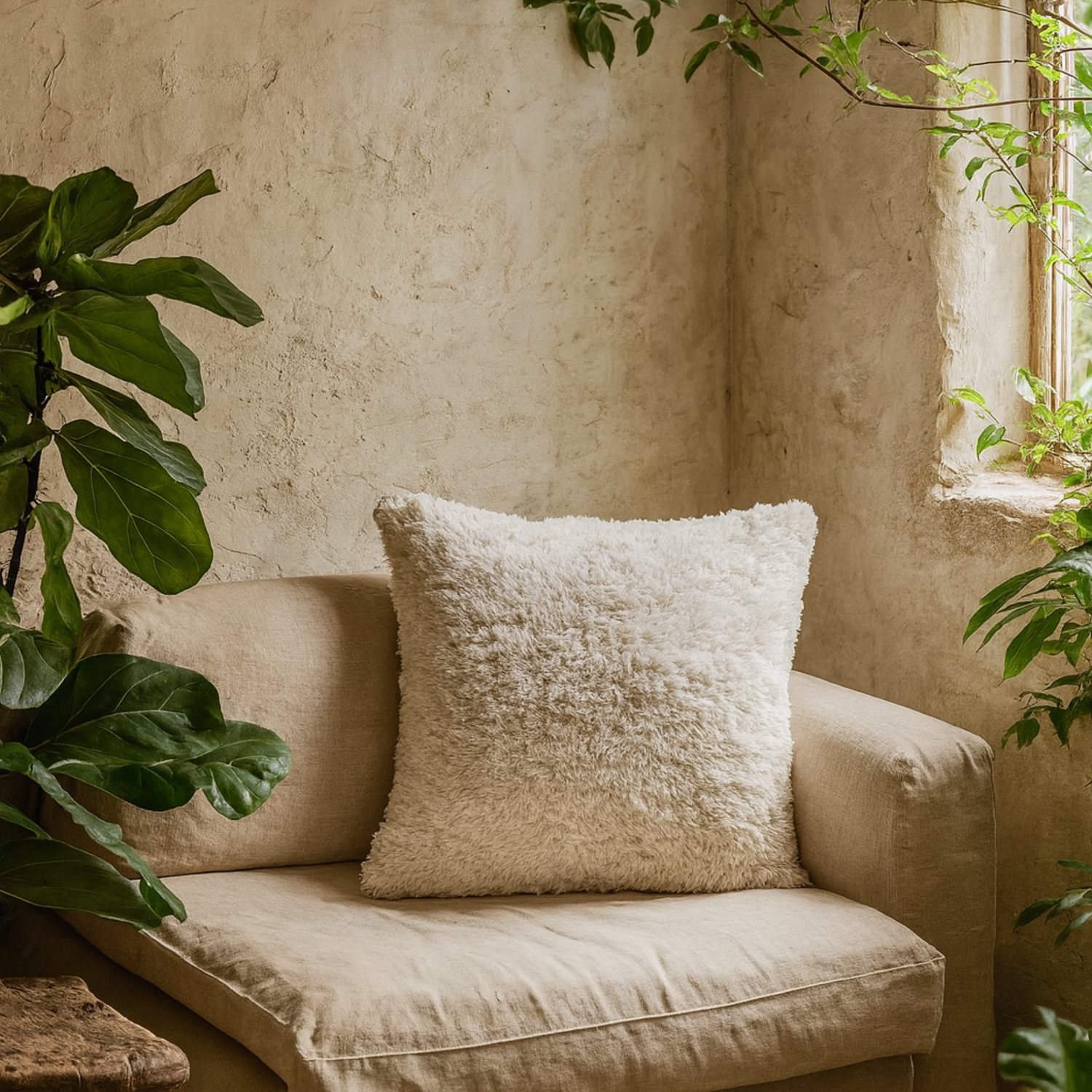 Set of 2 Tufted Cushion Covers - Cream