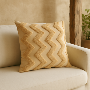 Rimini Set of 2 Cushions Soft Mustard Zig Zag