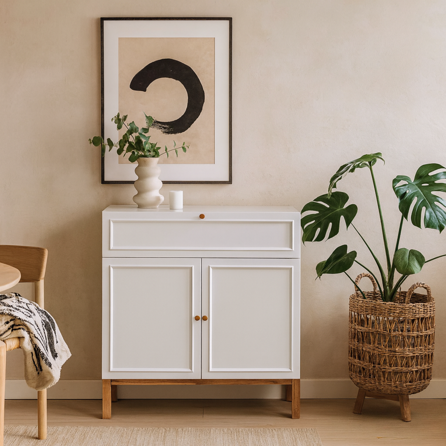 Sofia Console Cabinet Light And 2 Doors 1 Drawer - Grey