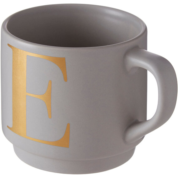 Signet Grey Monogram Mug, E