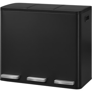 SONGMICS 3 x 4.8 Gallon Black 3 Compartment Pedal Bin