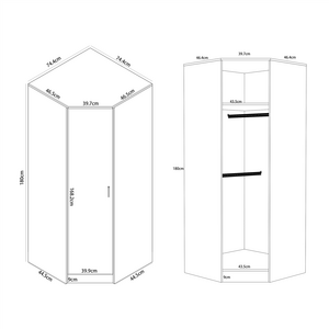 REFLECT Bundle - Corner Wardrobe + Chest + 2x 2 Drawer Bedsides - White/White