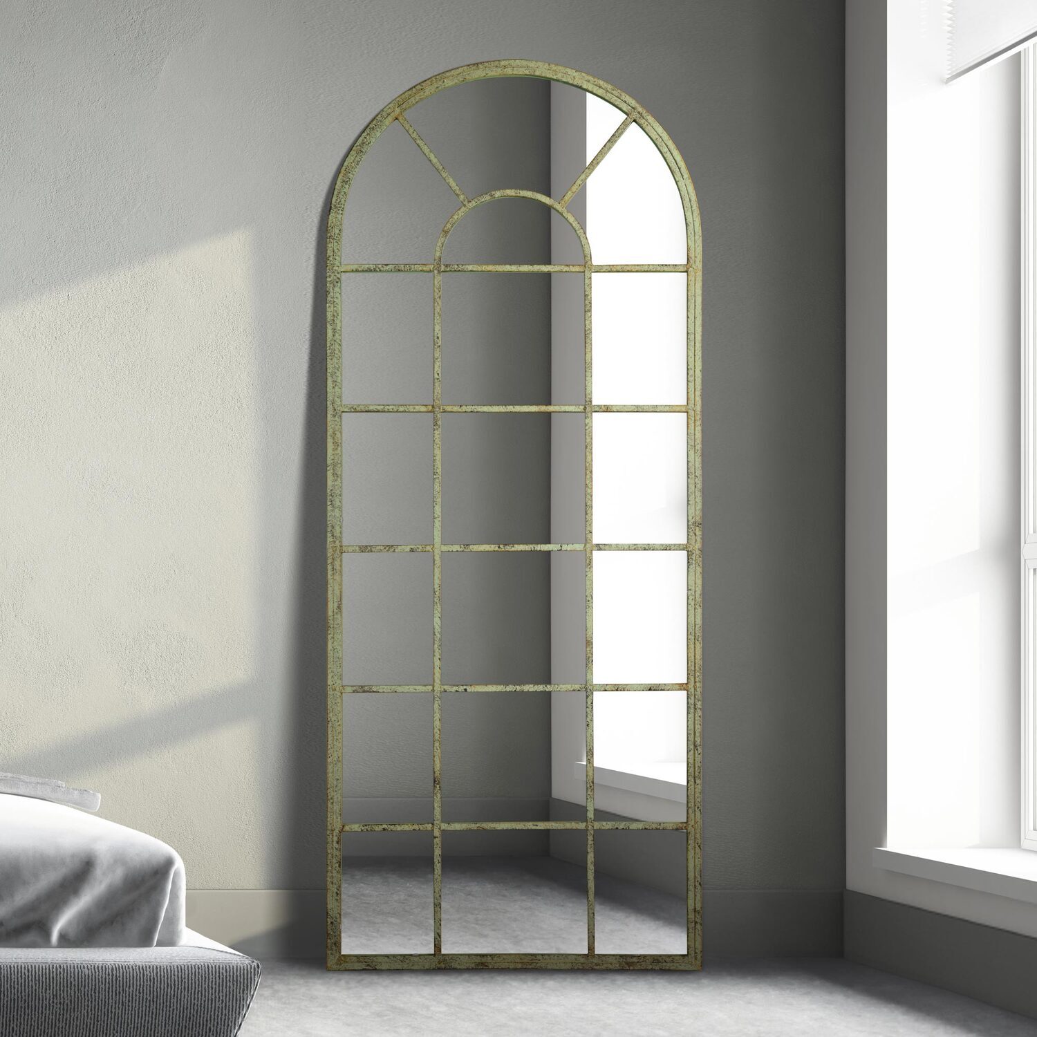 Image of MirrorOutlet The Dorset Rustic Metal Framed&hellip;