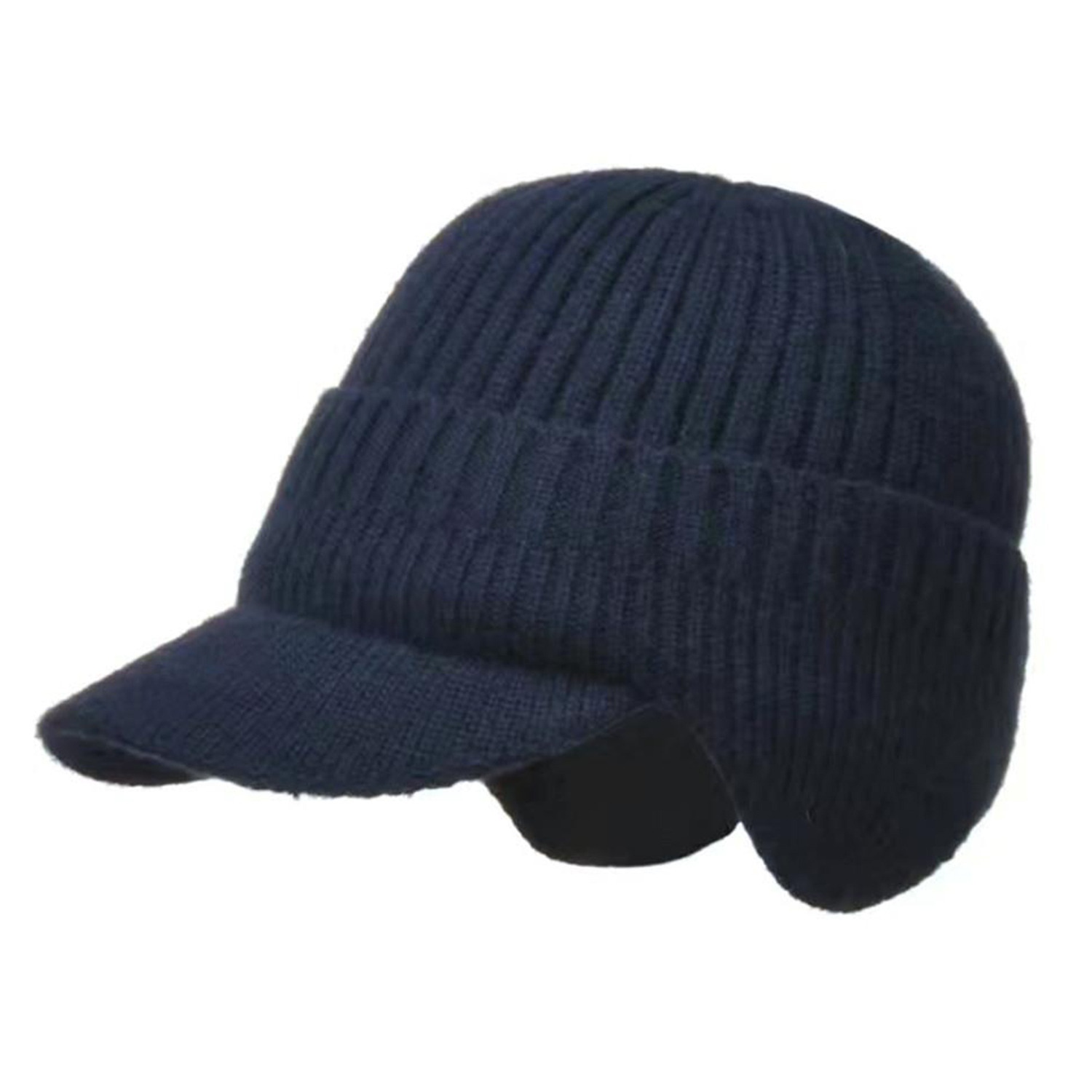 Men's Knitted Duck Tongue Cap - Navy