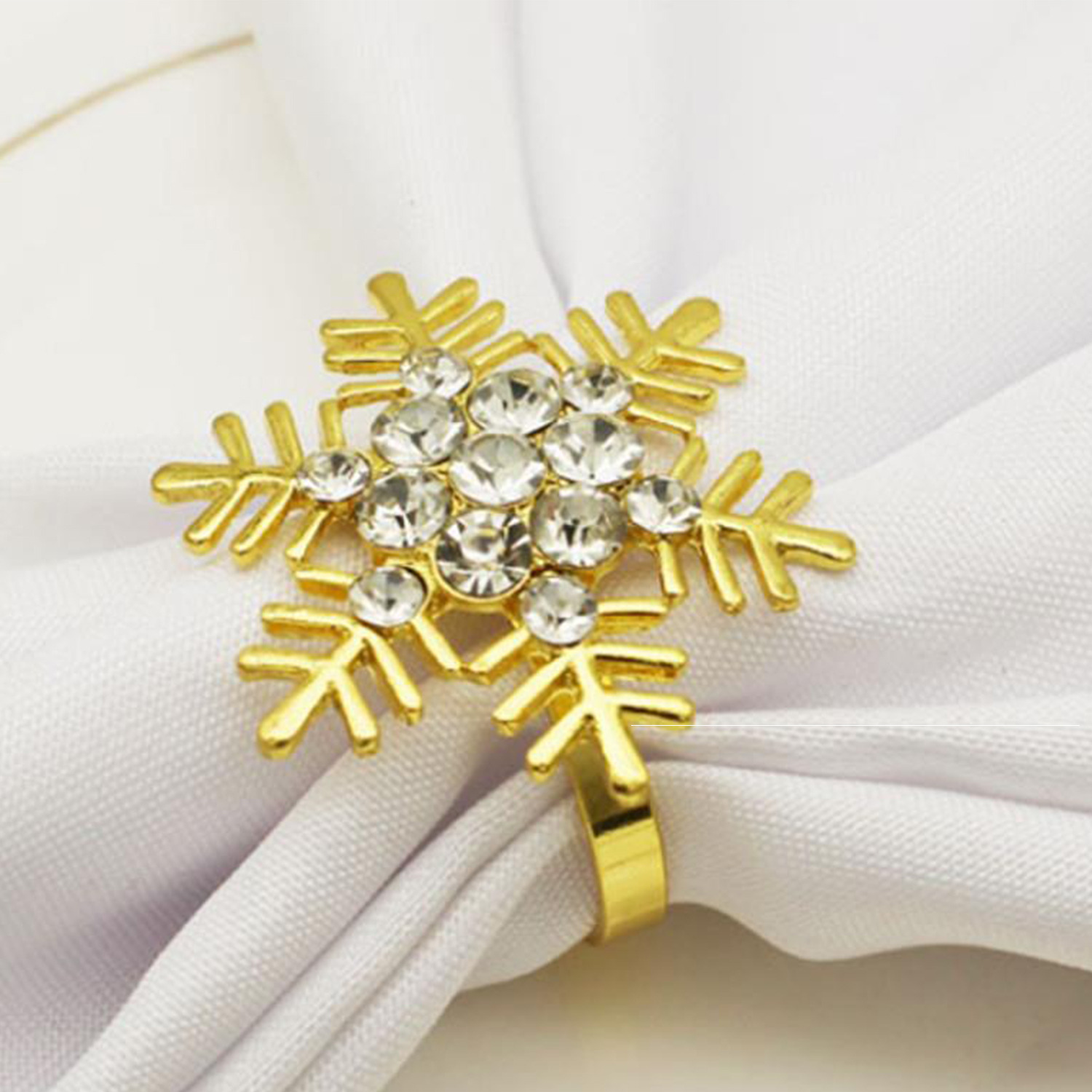 Image of 8 Christmas Snowflake Napkin Clasps -&hellip;