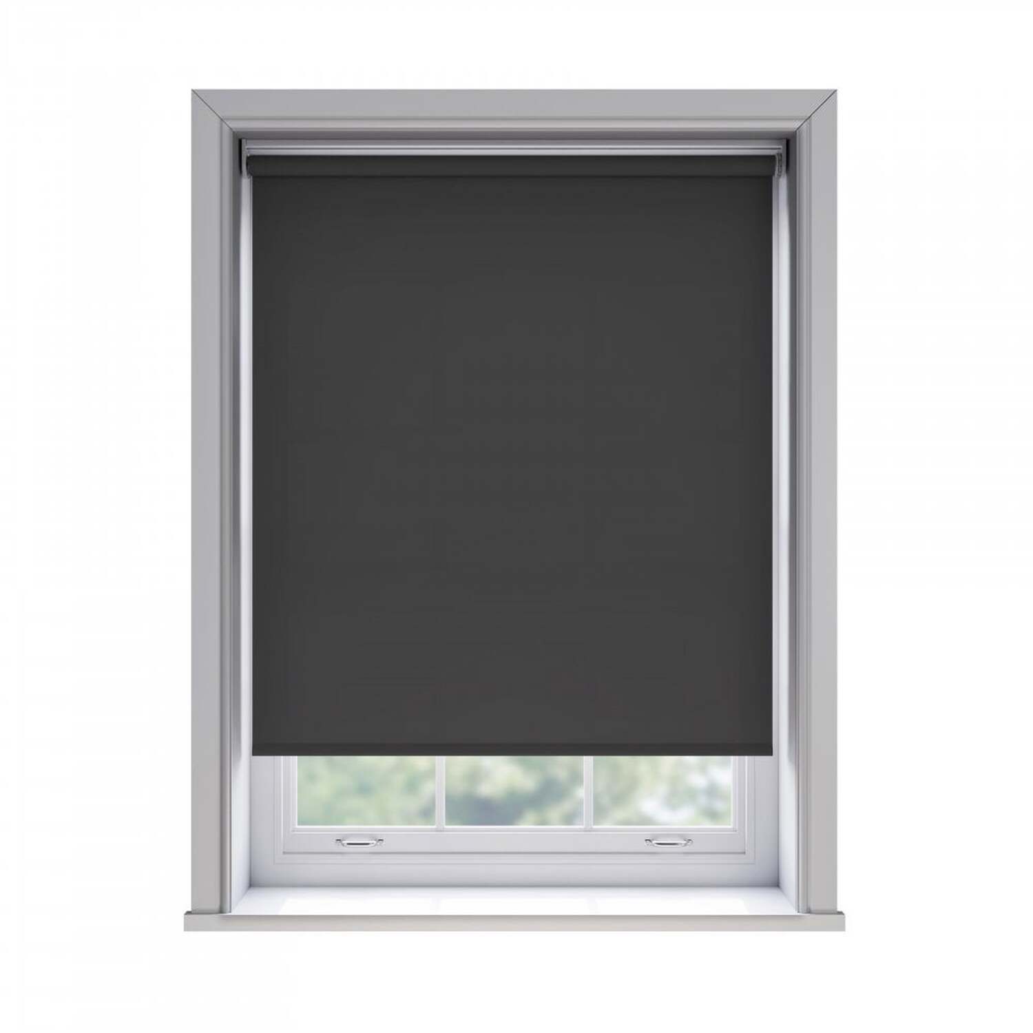 No Drill Thermal Blackout Roller Blind 170cm Drop - Black 160