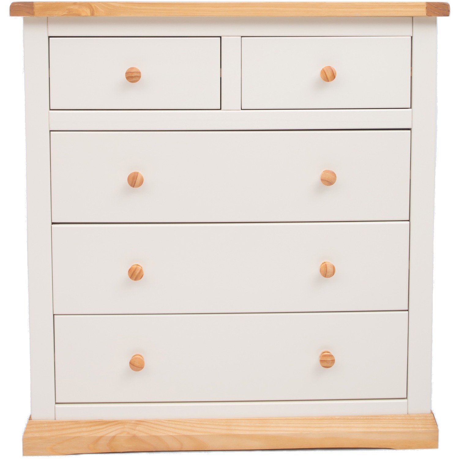 Cabinet Bits Trevi 2 Over 3 Drawer Chest - White / Metal