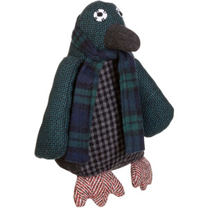 Bute Small Green Check Penguin Door Stop