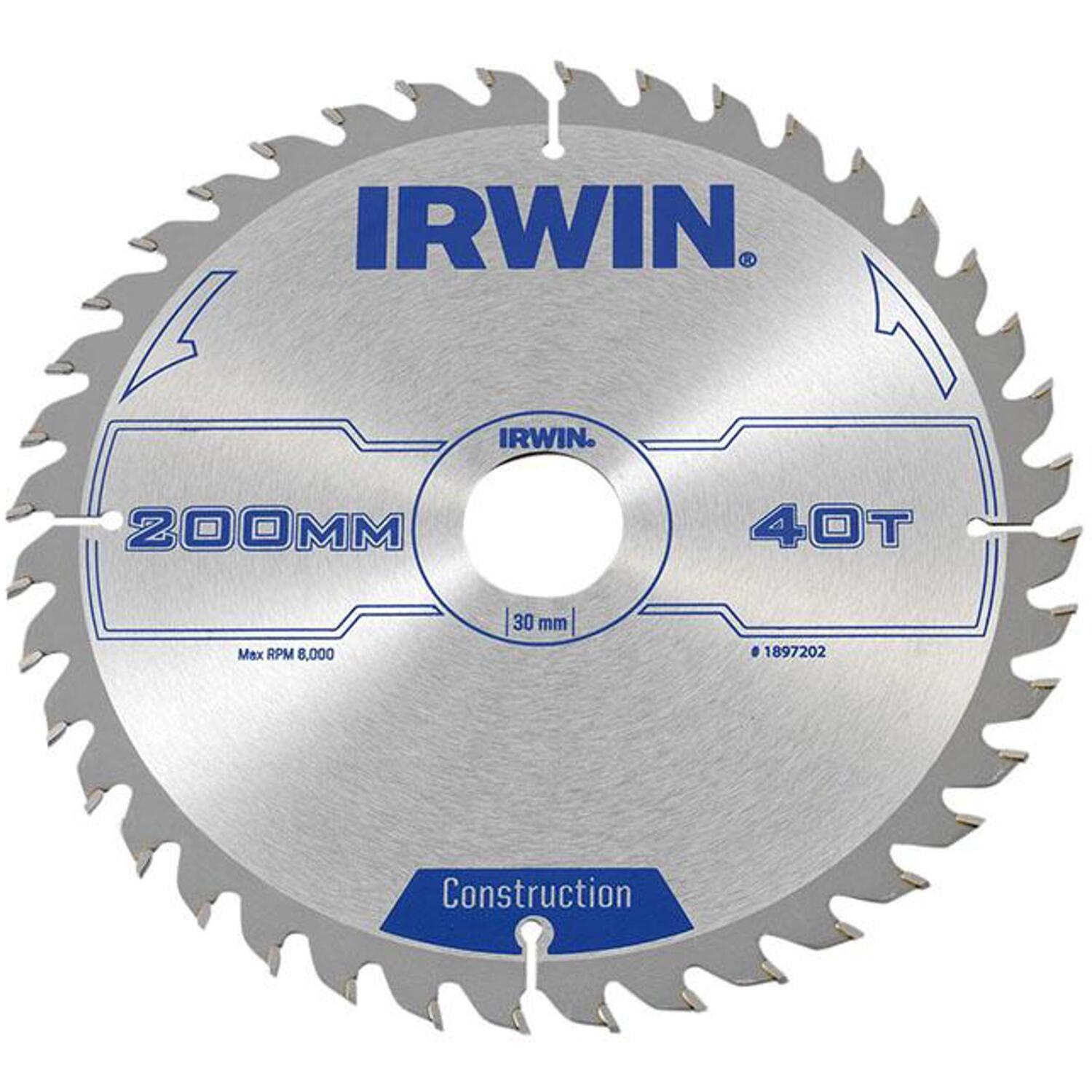 IRWIN® Construction Circular Saw Blade 200 x 30mm x 40T ATB IRW1897202 - Image 7