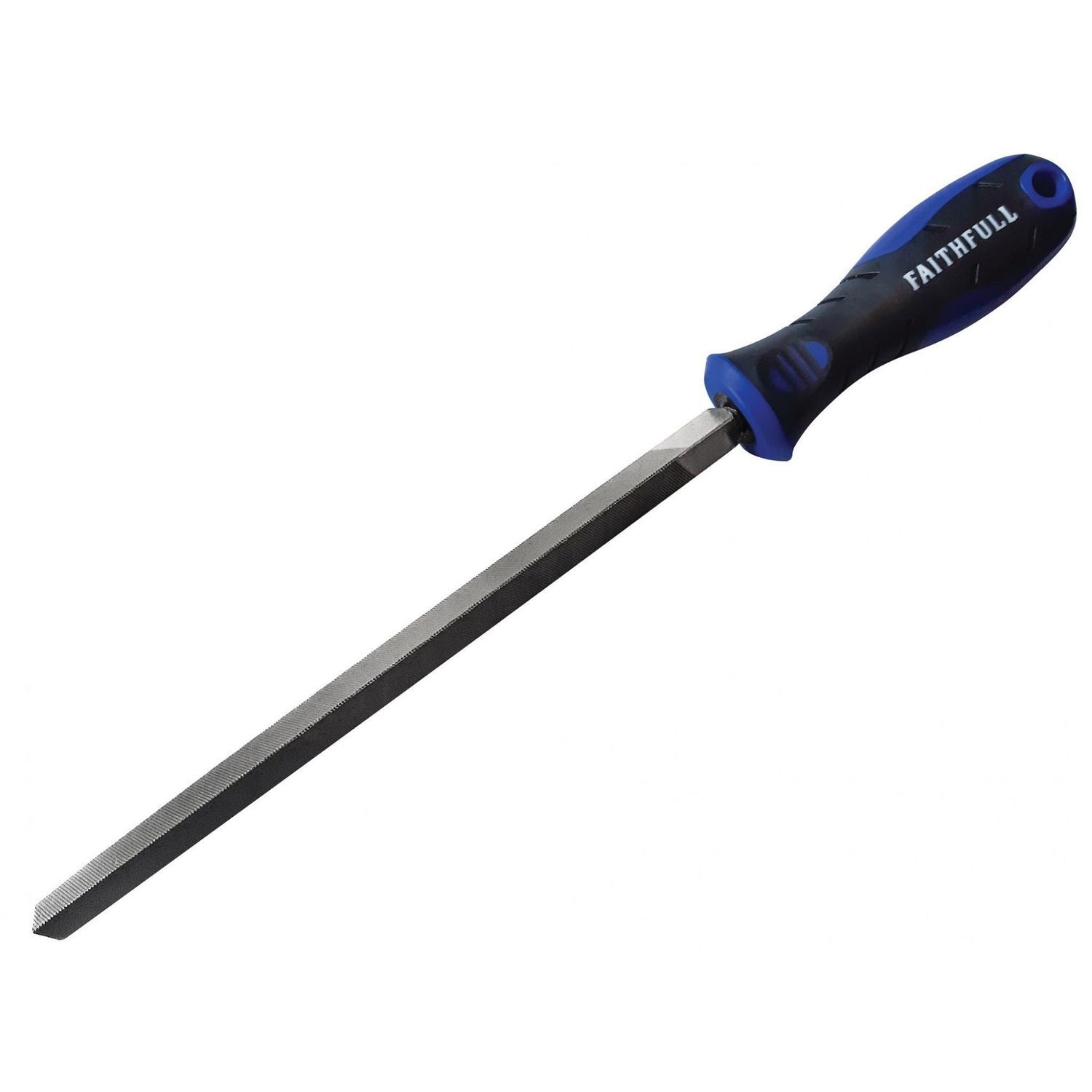 Faithfull Three-Square Second Cut File, Handled A - Multi Colour