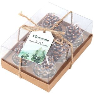 Something Different Tealight Pinecone Candles (Pack Of 6)