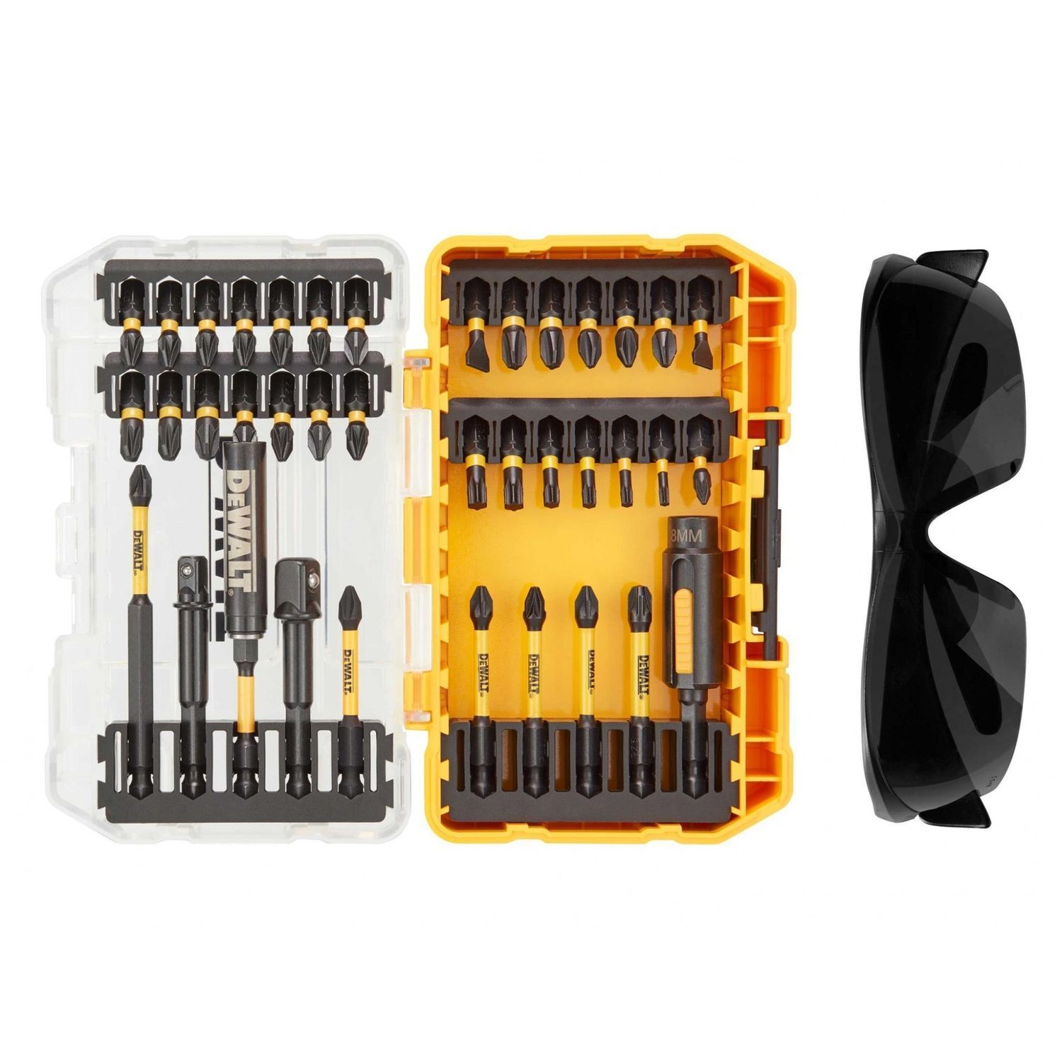 Dewalt Power Tools Dt70740t Flextorq Bit Set, 38 Piece + Safety Glasses - Multi Colour