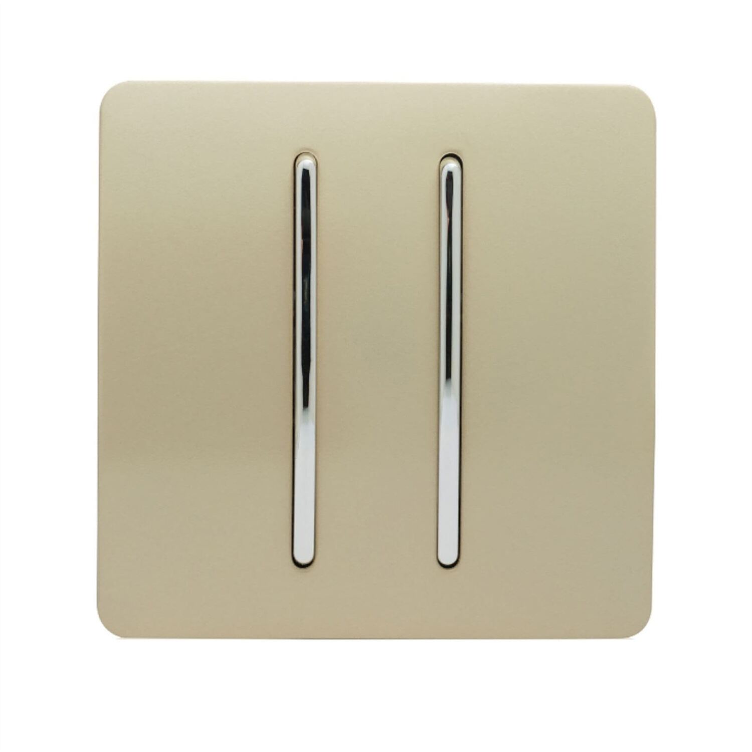 Trendi Switch Trendi 2 Gang 2 Way 10 Amp Rocker Light Switch In Plum Purple - Champagne Gold