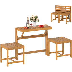 3-in-1 Outdoor Loveseat Bench Furniture