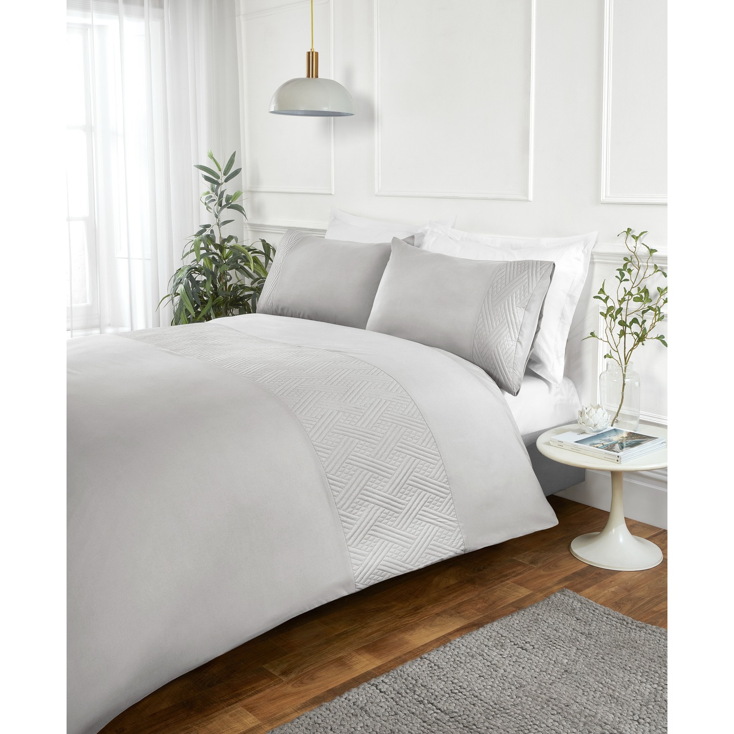 Rapport Home Furnishings Ltd Nova Duvet Set Single Grey, Grey