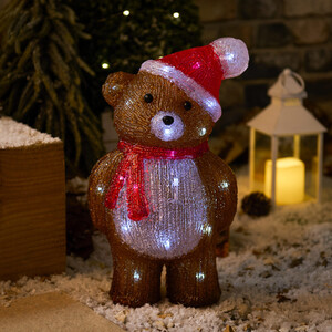 Acrylic LED Christmas Bear Decoration
