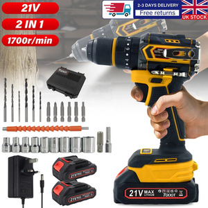 21V Cordless Combi Drill Set 2 Batteries