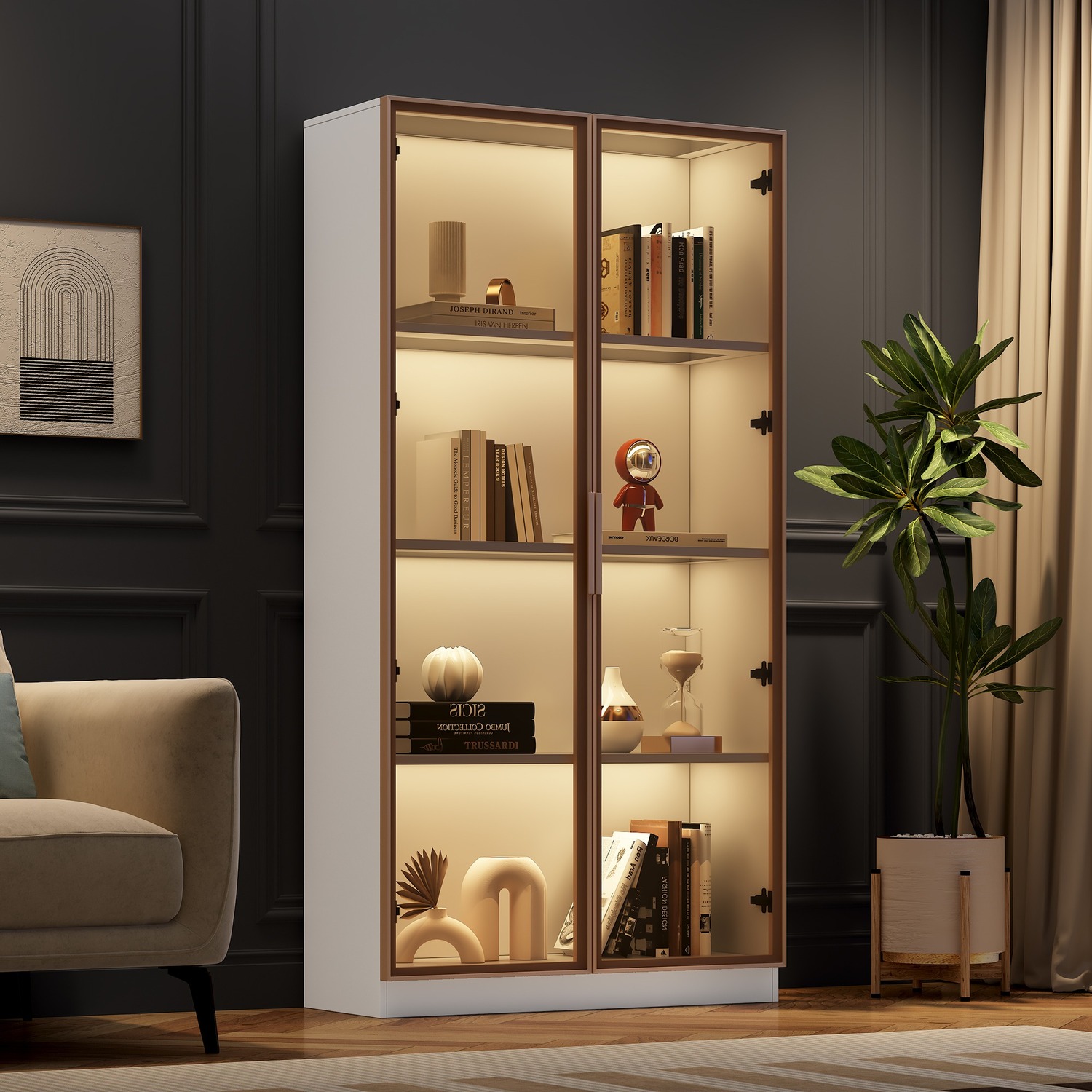 9331911104817 Led Glass Display Showcase Cabinet